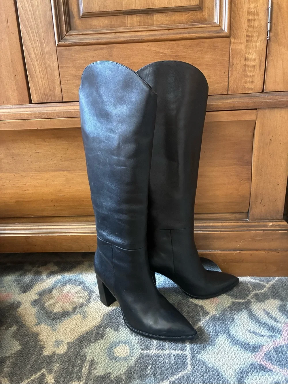 Steve Madden Bixby Black Pointed-Toe Over-the-Knee Boots